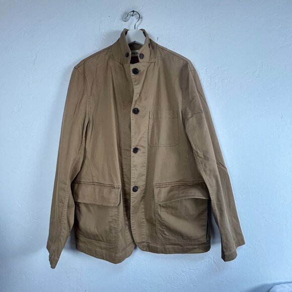 Taylor Stitch Mens Khaki Utility Jacket Size 42 Button Front Lightweight Pockets - Picture 1 of 9